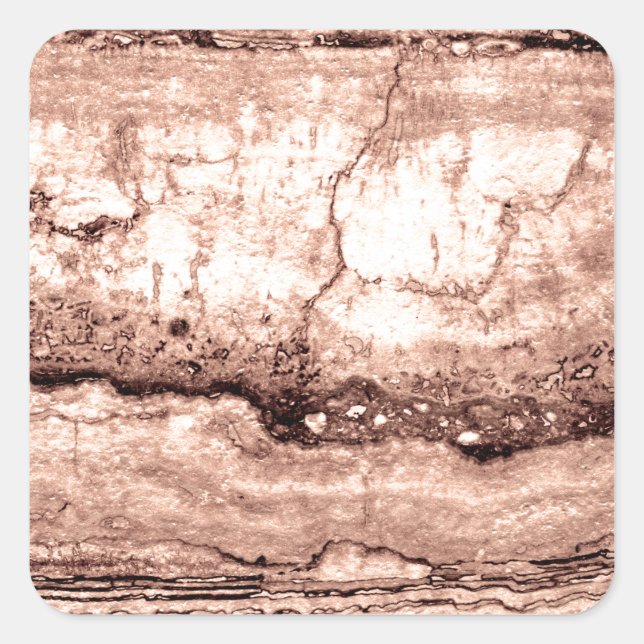 Modern brown beige sepia burnt orange granite  square sticker (Front)