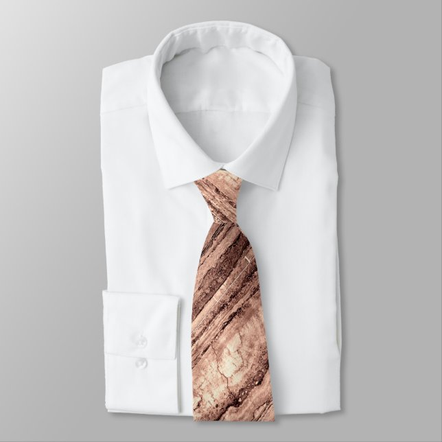 Modern brown beige sepia burnt orange granite  tie (Tied)