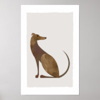 Modern Brown Brindle Greyhound Dog Portrait