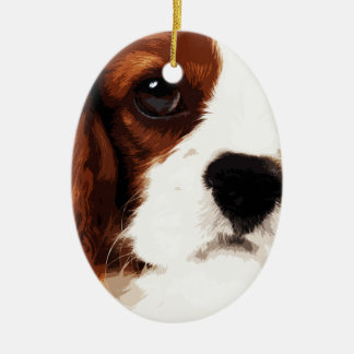modern brown Cavalier King Charles Spaniel Ceramic Ornament