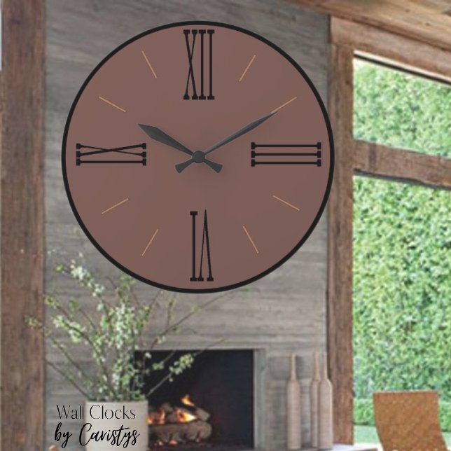 Modern Brown Clay with Black Trim Large Clock (Creator Uploaded)