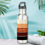 Modern Brown Colour Block Personalized Name 710 Ml Water Bottle<br><div class="desc">Modern Brown Colour Block Personalized Name Stainless Steel Water Bottle features a colourful and modern design in a colour-block pattern in shades of brown with your personalized name. Perfect as a gift for Christmas,  birthday,  holidays,  school,  college,  team building and more. Designed by © Evco Studio www.zazzle.com/store/evcostudio</div>