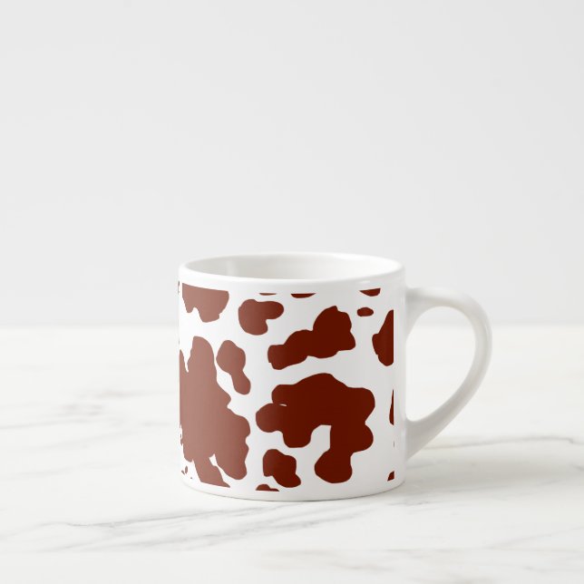 Modern Brown Cow Spots Print  Espresso Cup (Right)