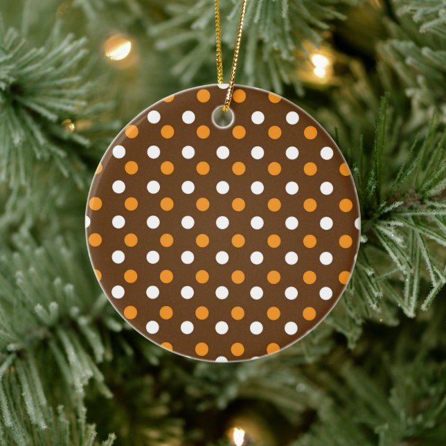 Modern Brown Dotted Abstract Ceramic Ornament  (Tree)