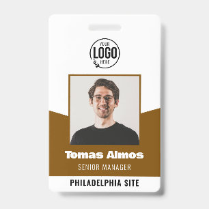 Modern Brown Employee Photo ID Company Security Badge