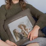 Modern Brown | Family Photo | Home Gift Throw Pillow<br><div class="desc">Modern Brown | Family Photo | Home Gift Pillows make for thoughtful and practical gifts, offering comfort and relaxation to the recipient. Here's a description of pillows as a gift: Give the gift of ultimate comfort and relaxation with these luxurious pillows. Crafted with the finest materials, these pillows are designed...</div>