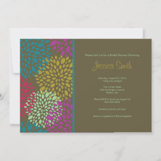 Modern Brown Floral Bridal Shower Invite