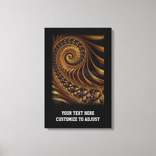Modern brown fractal spiral pattern canvas print (Front)