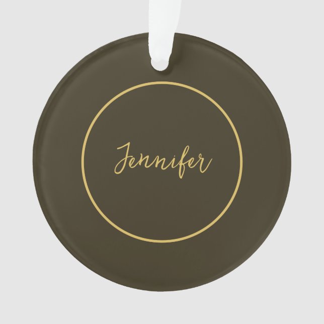 Modern Brown & Gold Colour Calligraphy Plain Uniqu Ornament (Front)