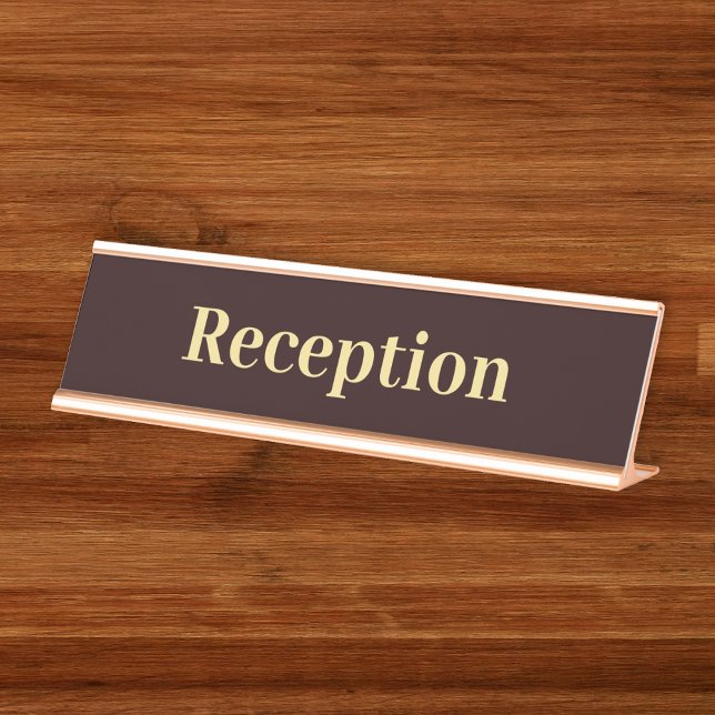 Modern Brown Gold Professional Office Reception Desk Name Plate (Modern Brown Gold Professional Office Reception Desk Name Plate)