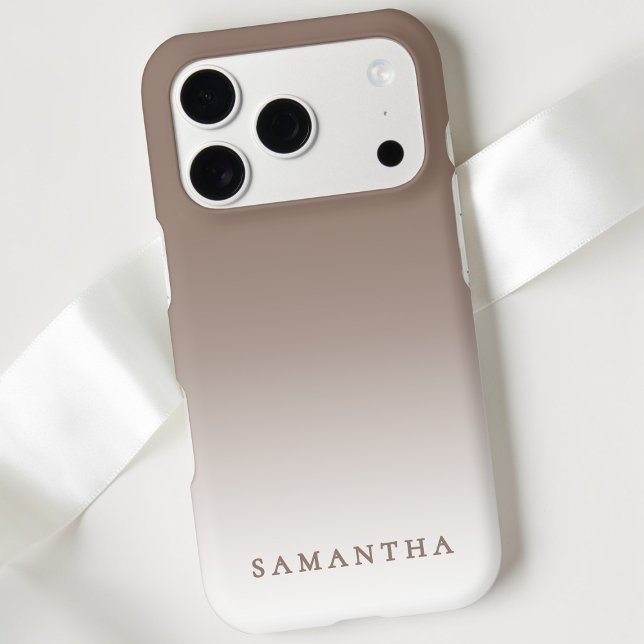 Modern Brown Gradient Minimal Trendy Personalized (Modern Brown Gradient Minimal Trendy Personalized Case-Mate iPhone Case)