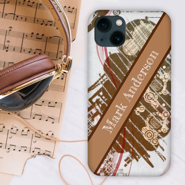 Modern brown grunge style custom Case-Mate iPhone case (Creator Uploaded)
