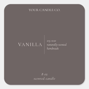 Modern Brown Minimalist Candle Label