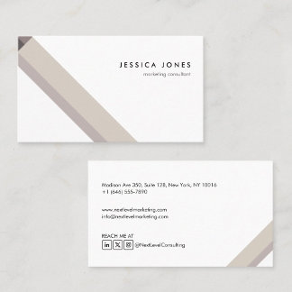modern brown minimalist geometric pattern business card