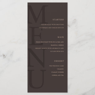Modern Brown Minimalist Wedding Menu
