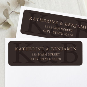 Modern Brown Minimalist Wedding Return Address