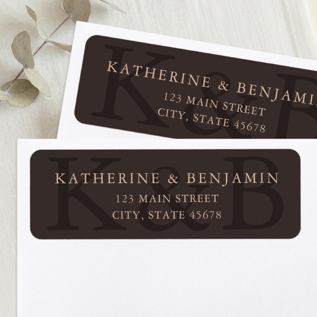 Modern Brown Minimalist Wedding Return Address (Creator Uploaded)