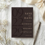 Modern Brown Minimalist Wedding Save The Date<br><div class="desc">Easily personalize your wedding save the date cards with this editable template. Features minimal elegant typography design in brown color.</div>