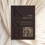 Modern Brown Monogram Minimalist Wedding Enclosure Card<br><div class="desc">Create your own personalized wedding enclosure cards featuring modern monogram typography and minimalist graphic design in brown color.</div>