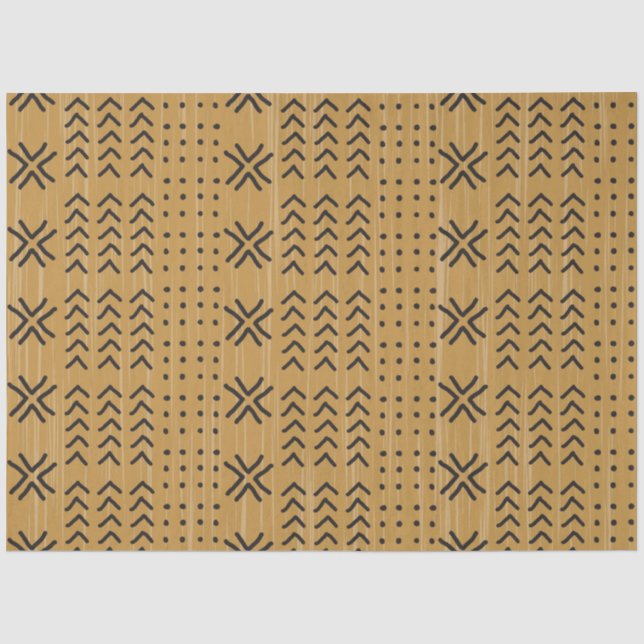 Modern Brown Mudcloth African Pattern Tissue Paper (Front)