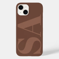 Modern brown natural initial minimal contemporary 