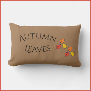 Modern Brown Orange Autumn Leaves Throw Pillow