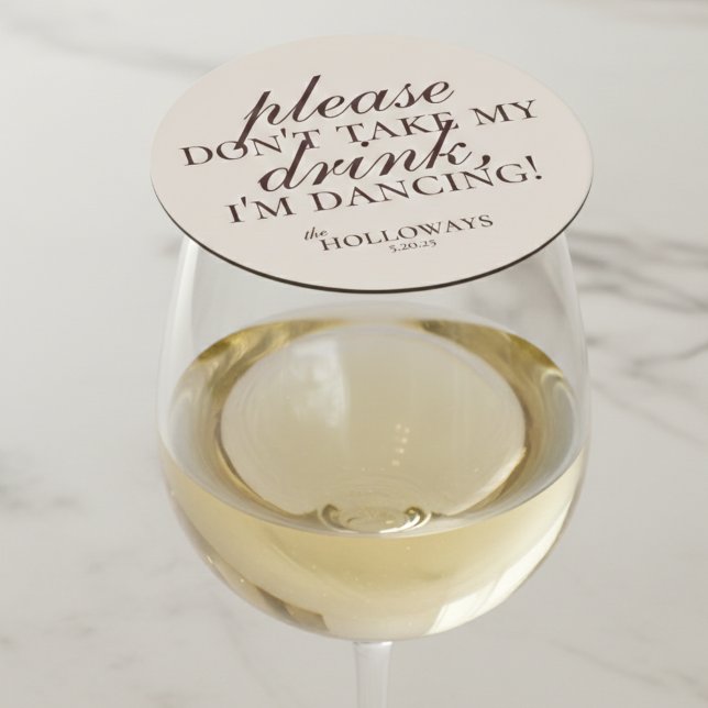 Modern Brown Personalized Cocktail Hour Wedding Round Paper Coaster (Modern Brown Personalized Cocktail Hour Wedding Round Paper Coaster)