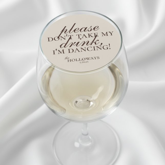 Modern Brown Personalized Cocktail Hour Wedding Round Paper Coaster (These Modern Mousse Brown Wedding Coasters bring a refined, minimalist touch to your reception!)