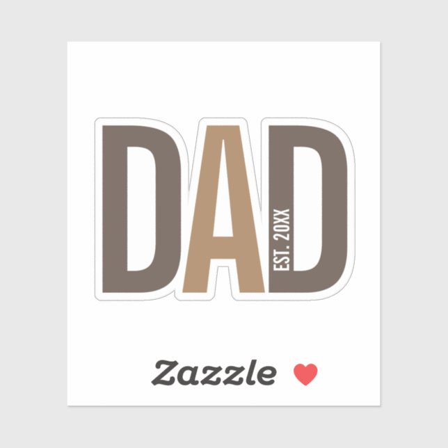 Modern Brown Personalized Dad Established (Sheet)