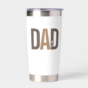 Modern Brown Personalized Dad Established Insulated Tumbler