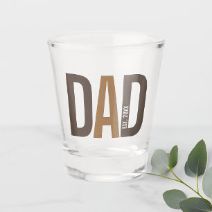 Modern Brown Personalized Dad Established Shot Glass