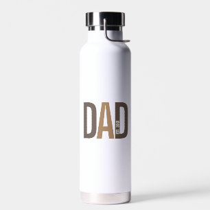 Modern Brown Personalized Dad Established Water Bottle