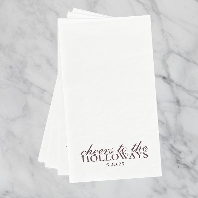 Modern Brown Personalized Wedding Guest Towels  Napkin (Modern Elegant Mousse Brown Wedding Suite Theme with options to personalize for your special day.)
