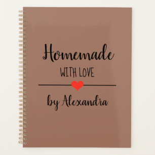 Modern brown script name recipe Avery Mini Binder Planner