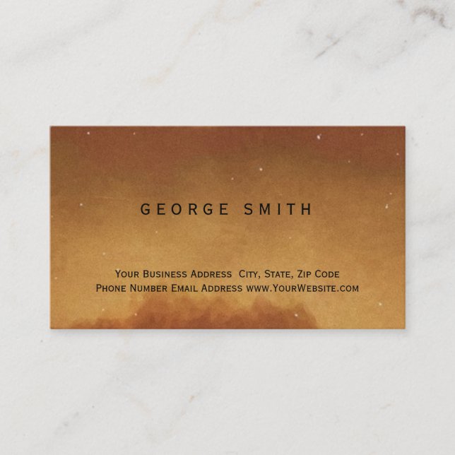Modern Brown Simple Plain Business Card (Front)