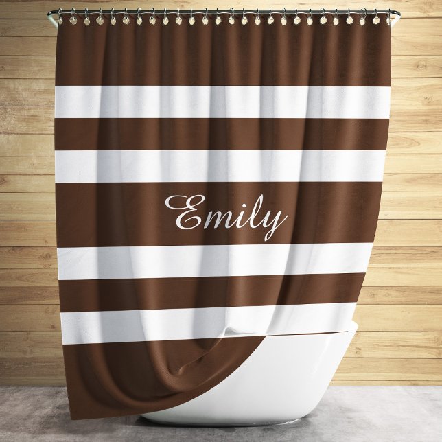 Modern Brown Stripes Pattern (Modern Brown Stripes Pattern Shower Curtain)