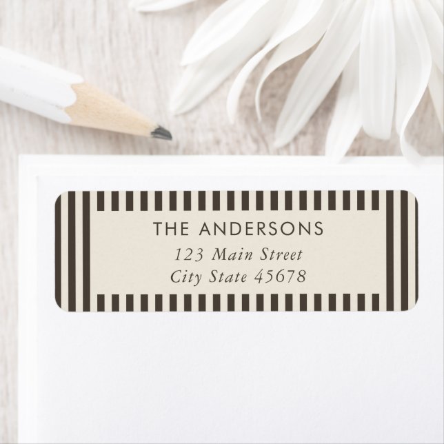 Modern Brown Stripes Return Address (Insitu)