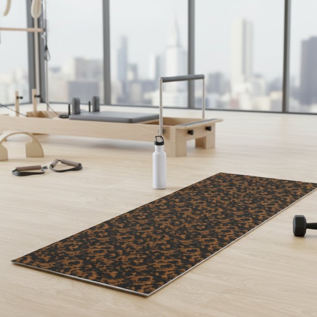 Modern Brown Tortoise Shell Stylish Yoga Mat (Add a touch of charm to your fitness routine with this Modern Brown Tortoise Shell Stylish Yoga Mat!)
