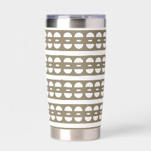 Modern Brown White Circles 4Don Water Bottle