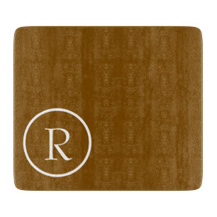 modern Brown  &White Monogram Cutting Board