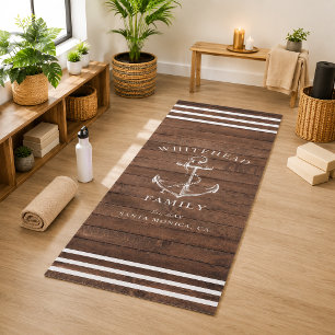 Modern Brown Wood Anchor Custom Family Yoga Mat