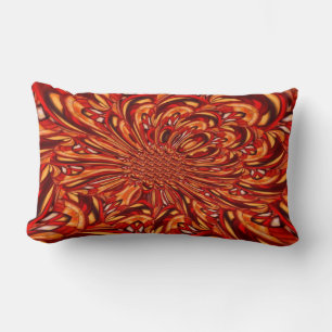 Modern Brown Yellow Red Soft Abstract Lumbar Pillow