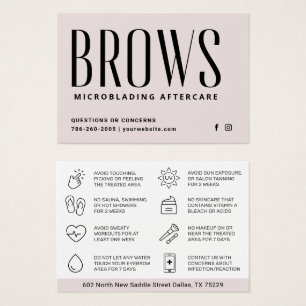 Modern Brows Aftercare PMU Brow Instructions Card
