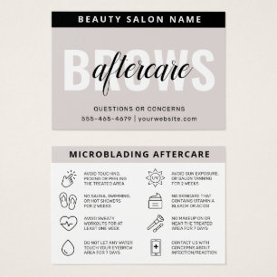 Modern Brows Aftercare PMU Brow Instructions Card