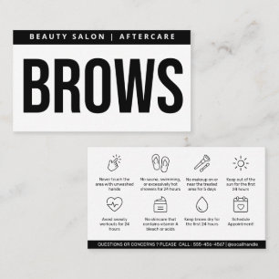 Modern Brows Aftercare PMU Brow Instructions Card