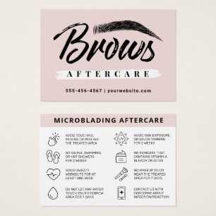 Modern Brows Aftercare PMU Brow Instructions Card