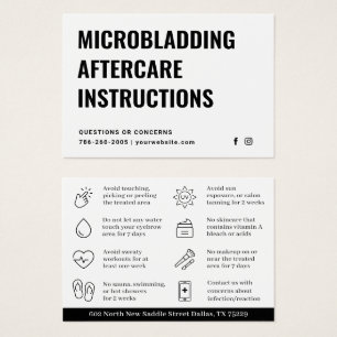 Modern Brows Microblading Instructions Card