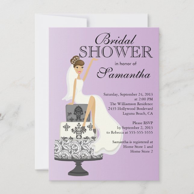 Modern Brunette   Bride Bridal Shower Invitation (Front)