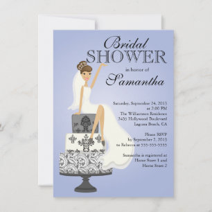 Modern Brunette   Bride Bridal Shower Invitation