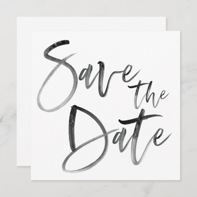Modern Brush Calligraphy Script Wedding Save The Date (Front/Back)